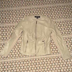 Kenneth Cole Reaction Women's Cream Leather Jacket
